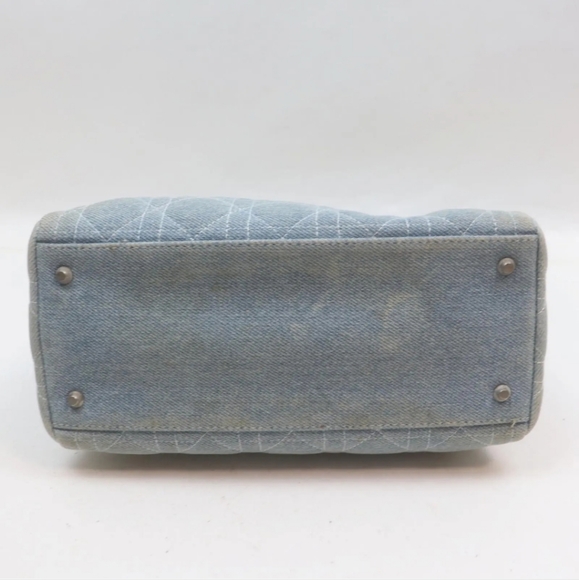 Christian Dior Light Blue Denim Cannage Medium Lady Dior - Picture 4 of 9